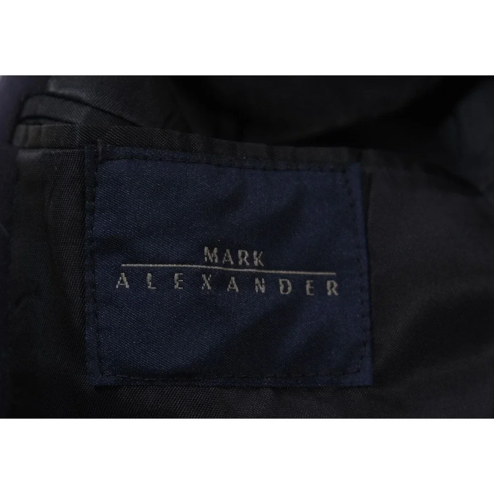 Mark Alexander Blazer Mens 44 Navy Blue Double Breasted Wool Sport Coat USA Made